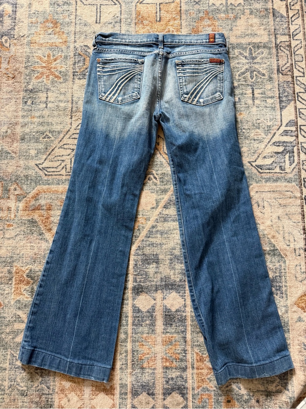 7 For All Mankind Women's Medium Blue Flare Jeans